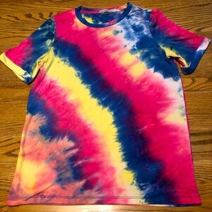 Michelle Mae Ultra Soft Tie-Dye T-Shirt, Pink, Blue, Yellow - Size L